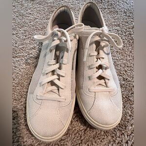 Rothy's Lace Up Sneakers, white and gold, size 10